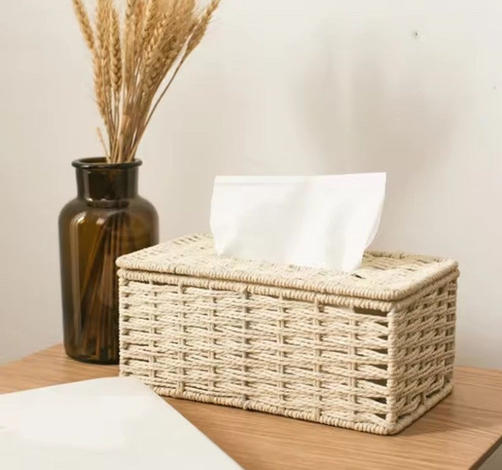 Woven Tissue Box Beige