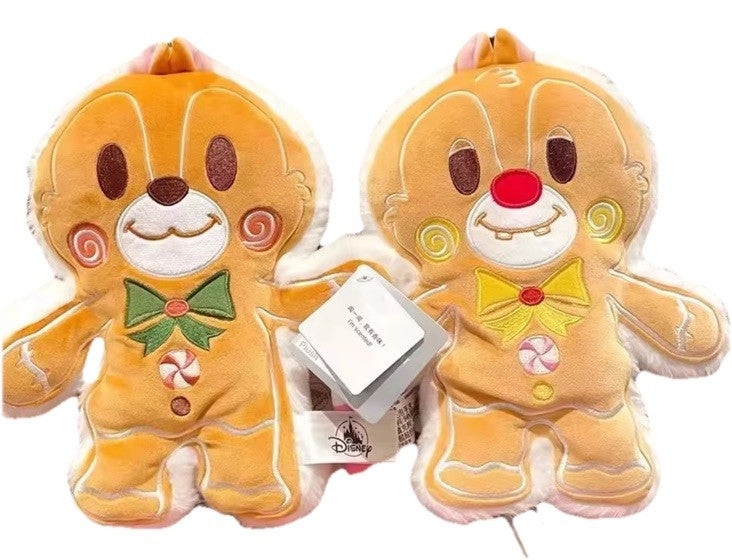 Disney Chip & Dale Gingerbread Plush 25cm Double-Sided (Chip on front, Dale on back)