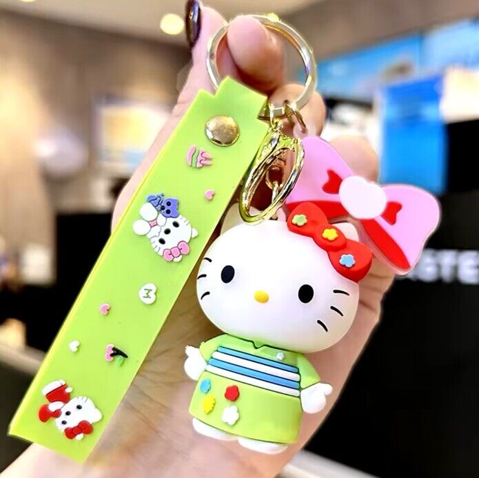 Kawaii Keychain - Hello Kitty Green