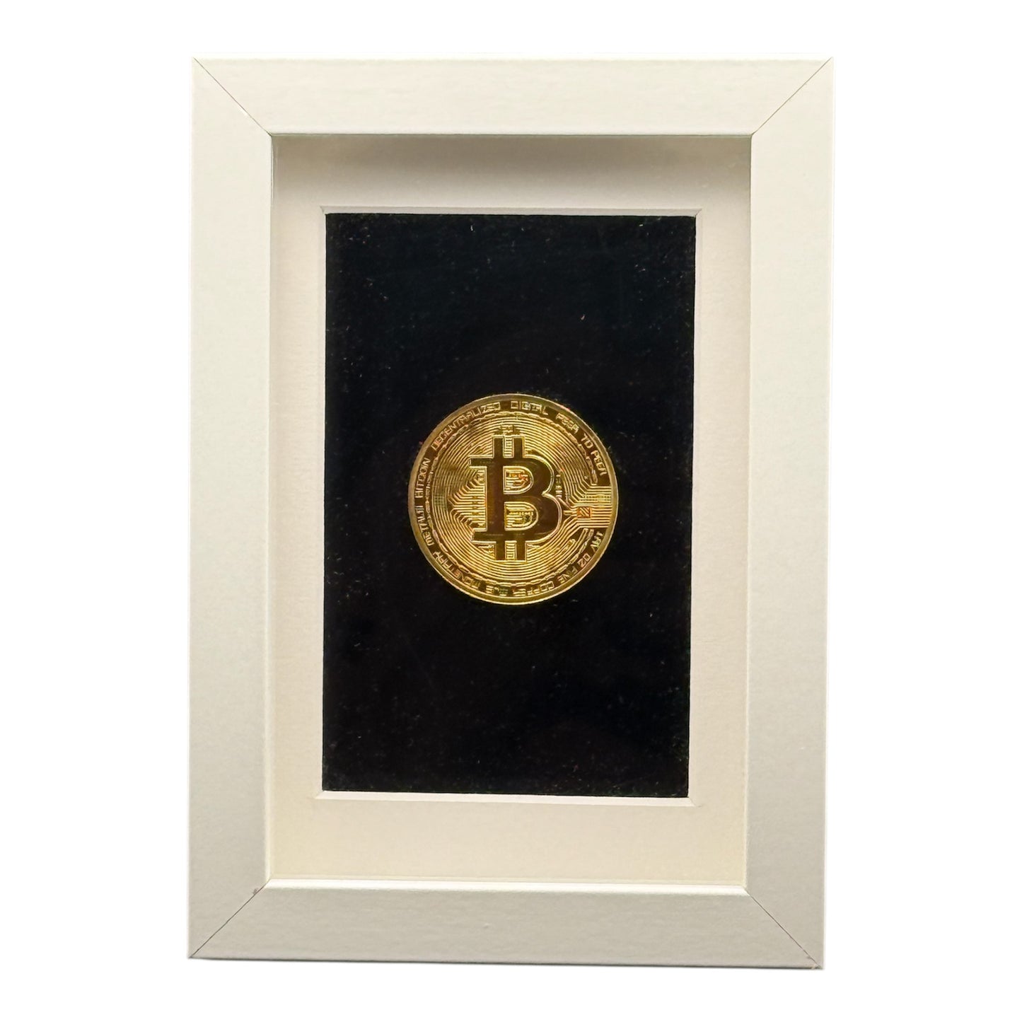 Pièce Bitcoin avec cadre