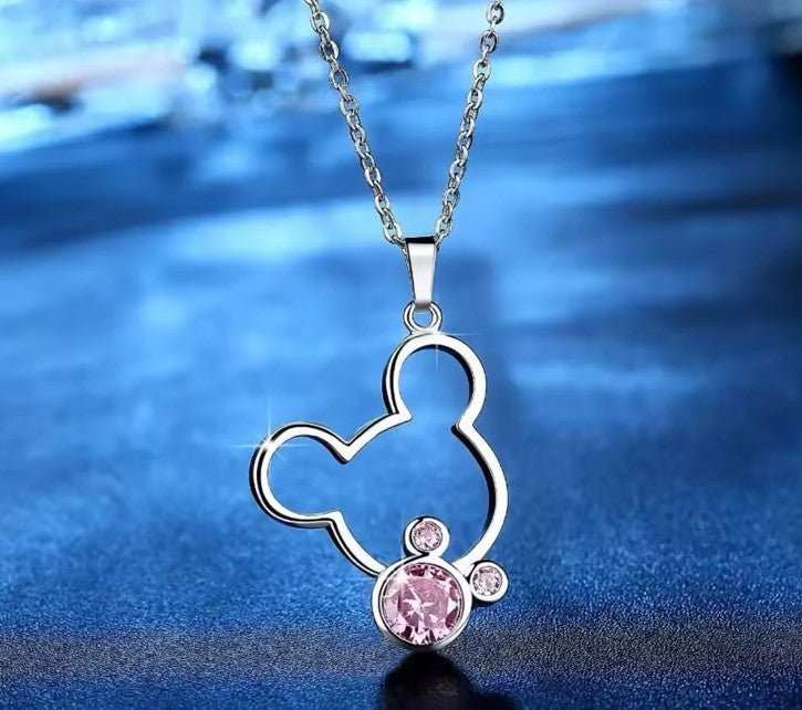 Disney Mickey Mouse Kette Silberrosa Inklusive Box
