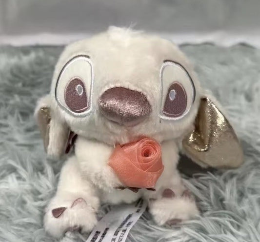 Porte-clés/pendentif en peluche Disney Stitch Rose 14 cm