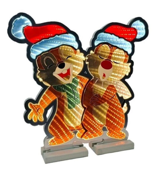 Disney Weihnachtsfigur Chip und Chap mit Beleuchtung 40 cm