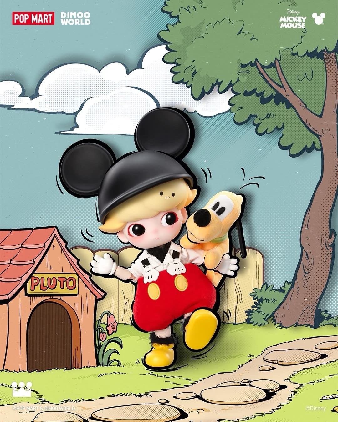 POP MART DIMO Disney Mickey and Pluto 20cm Original