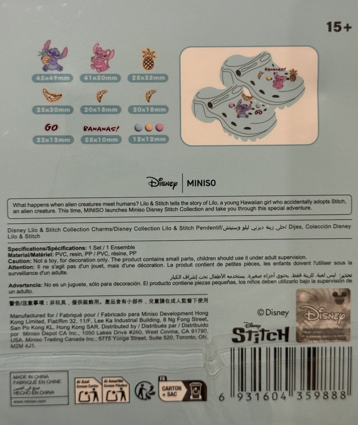 Disney/Miniso Charme/Pendentifs Stitch