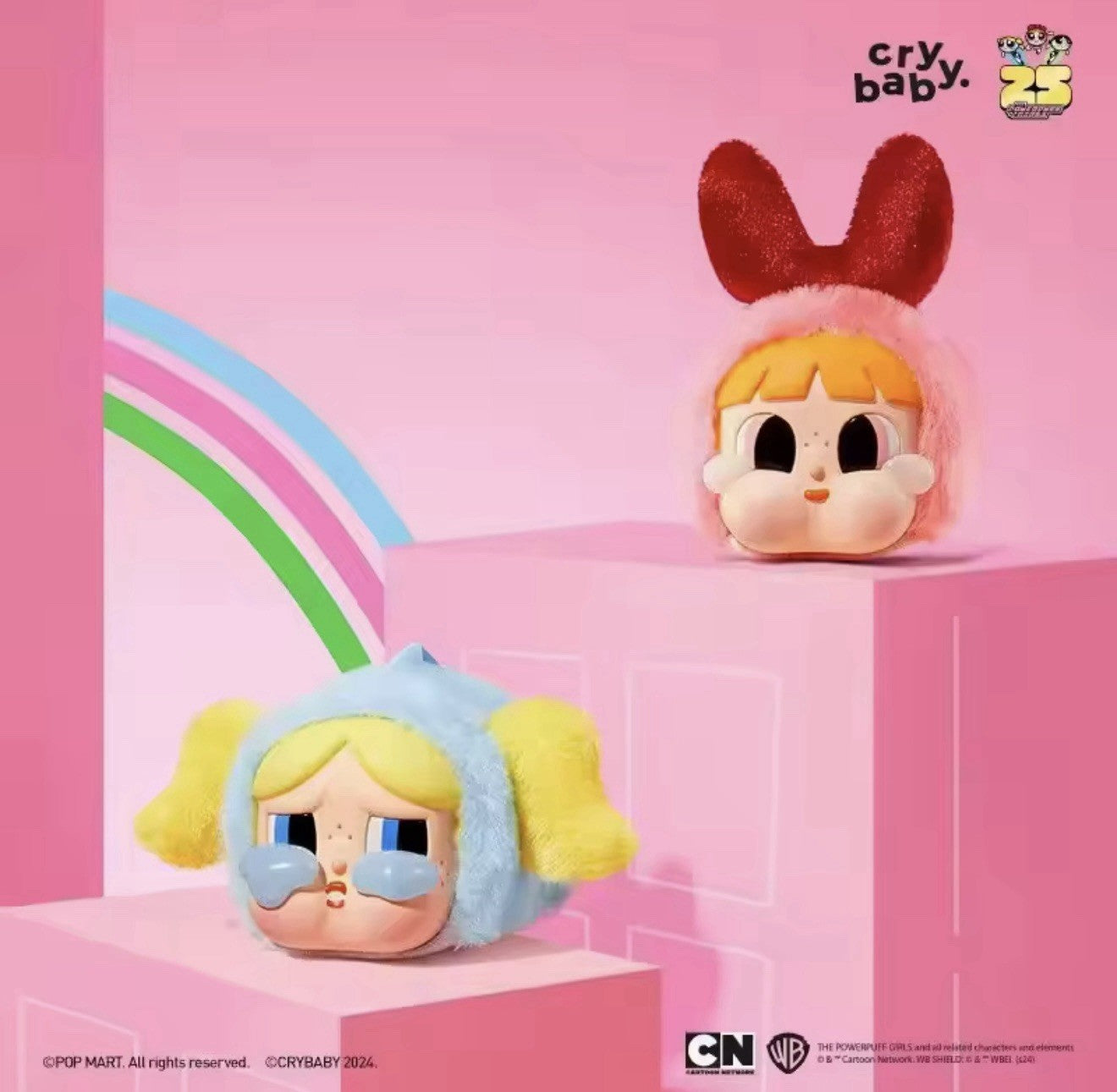 POP MART CRYBABY Powerpuff Girls Serie Vinyl Gesicht Plüsch Anhänger