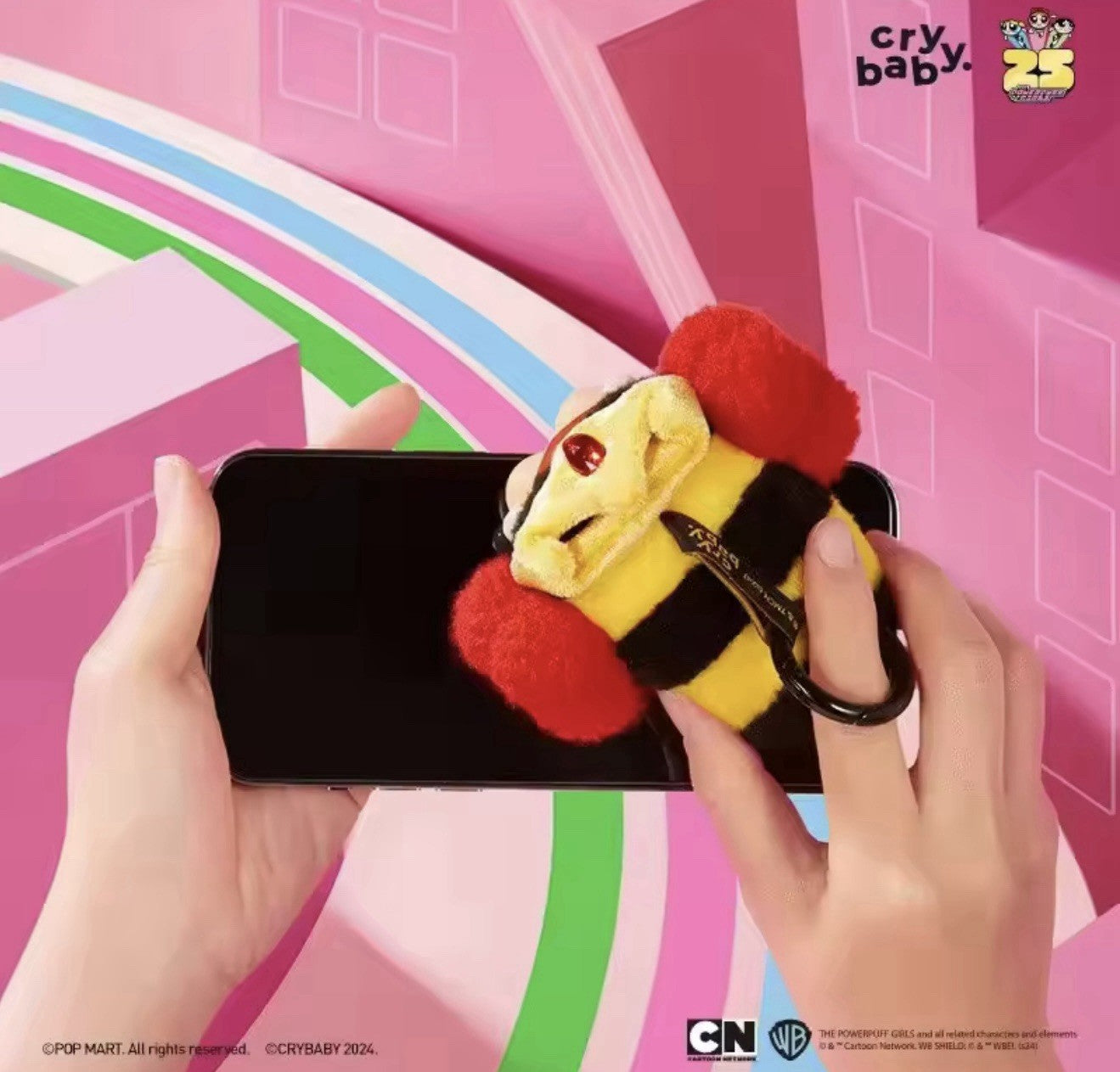 POP MART CRYBABY Powerpuff Girls Serie Vinyl Gesicht Plüsch Anhänger