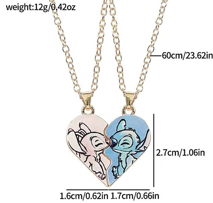 Coffret Disney Stitch et Angel, meilleurs amis, amour doré, avec boîte