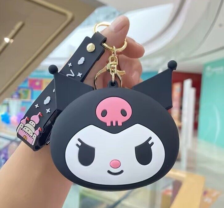 Kuromi Face Keyring Small Wallet