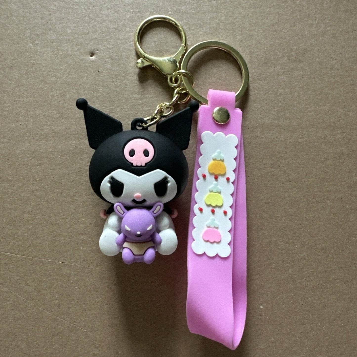 Porte-clés Kuromi Kawaii Ours violet