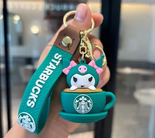 Porte-clés Starbucks Sanrio Kuromi vert