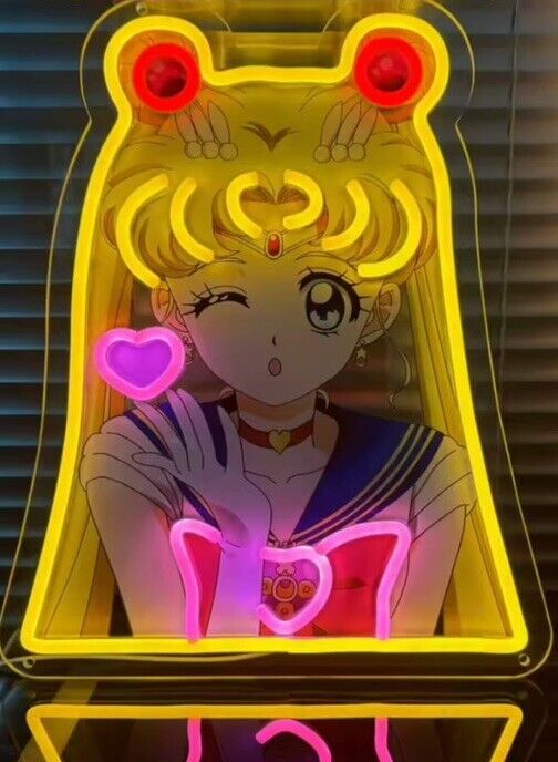 Tableau lumineux Sailor Moon à néon alimenté par USB 40x30cm (avec fonction de variation d'intensité)