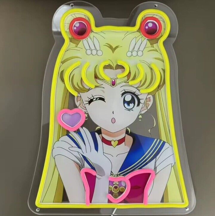 Tableau lumineux Sailor Moon à néon alimenté par USB 40x30cm (avec fonction de variation d'intensité)