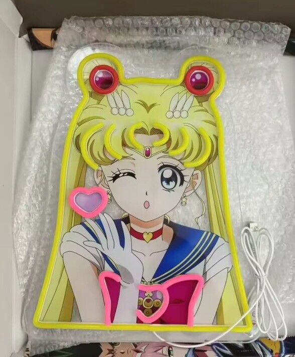 Tableau lumineux Sailor Moon à néon alimenté par USB 40x30cm (avec fonction de variation d'intensité)