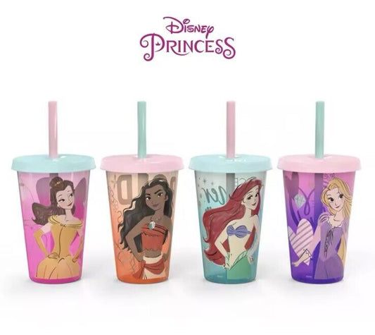 Disney Princess Straw Tumblers 4-Set 16.5 oz