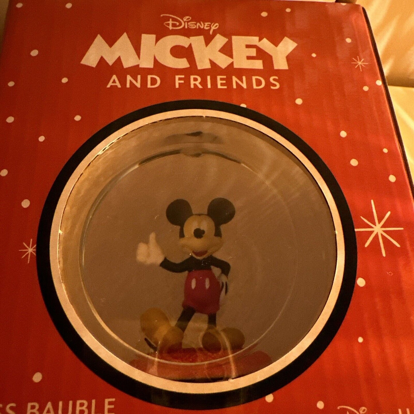 Disney Mickey Mouse Glass Bauble Ornament