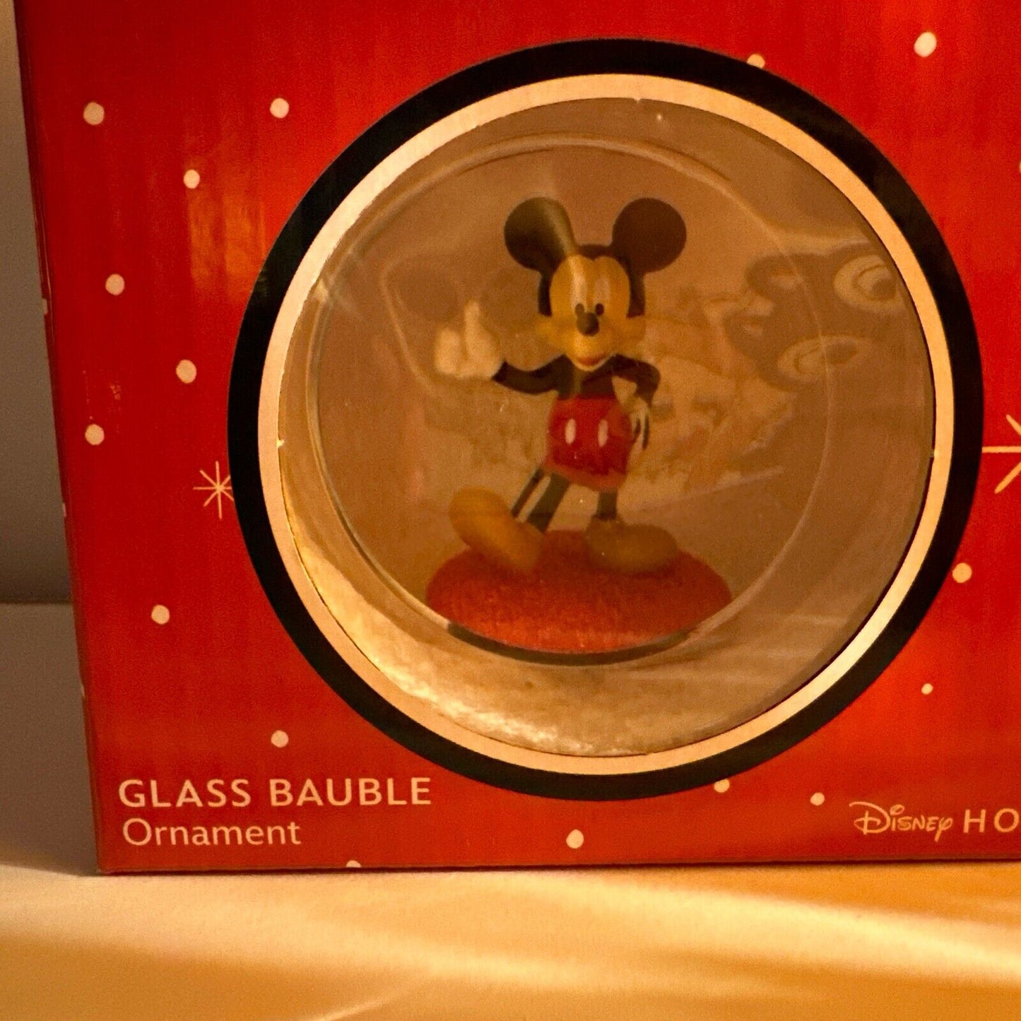 Disney Mickey Mouse Glass Bauble Ornament