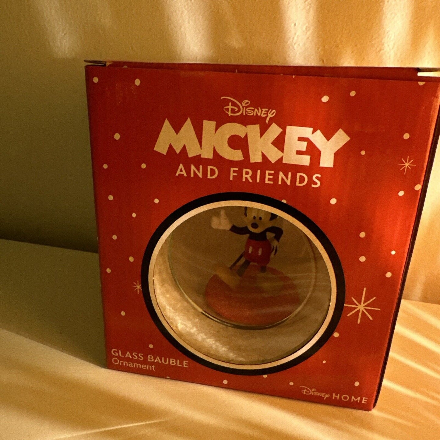 Disney Mickey Mouse Glass Bauble Ornament