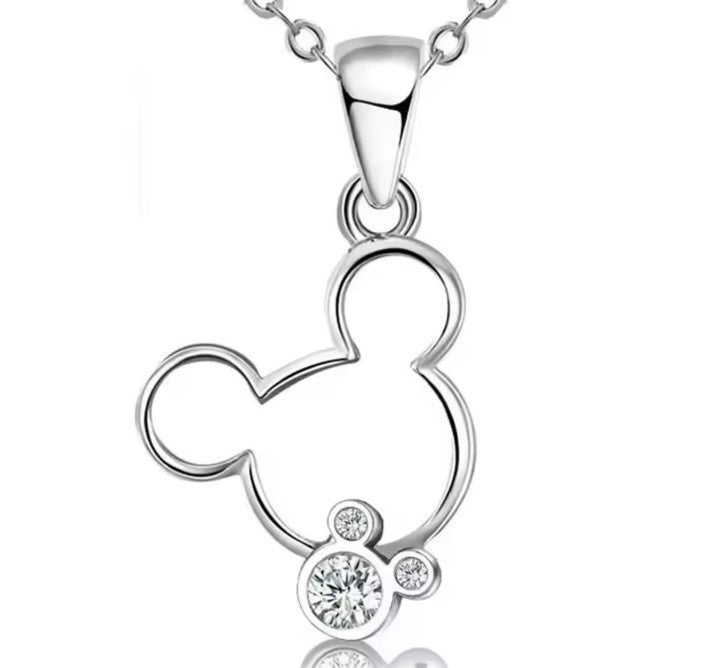 Disney Mickey Mouse Silver Necklace Including Box