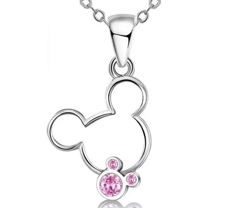 Disney Mickey Mouse Kette Silberrosa Inklusive Box