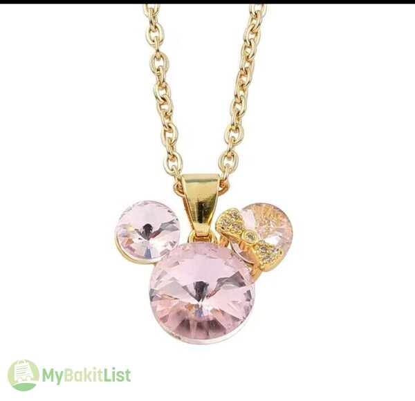 Disney Minnie Maus Kette Schleife Rosa Inklusive Box