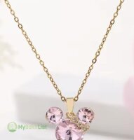Disney Minnie Maus Kette Schleife Rosa Inklusive Box